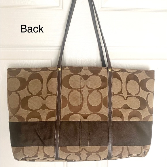 Coach Brown and Tan Canvas Tote Bag - Picture 2 of 14
